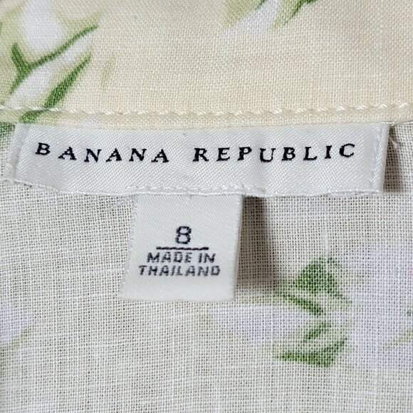 Banana Republic Womens Floral Linen Blend Coquette Back Tie Work Blazer Jacket 8 - Picture 8 of 10